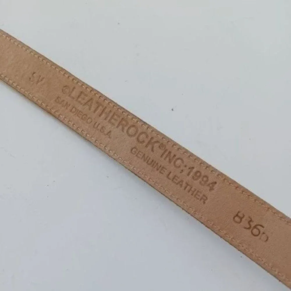 Leatherock Belt Leather 90s Sm‎ Hammered Gold White Modern Brutalist Sculptural